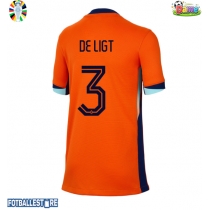 Nederland Matthijs de Ligt #3 Hjemmedrakt Dame EM 2024 Kortermet